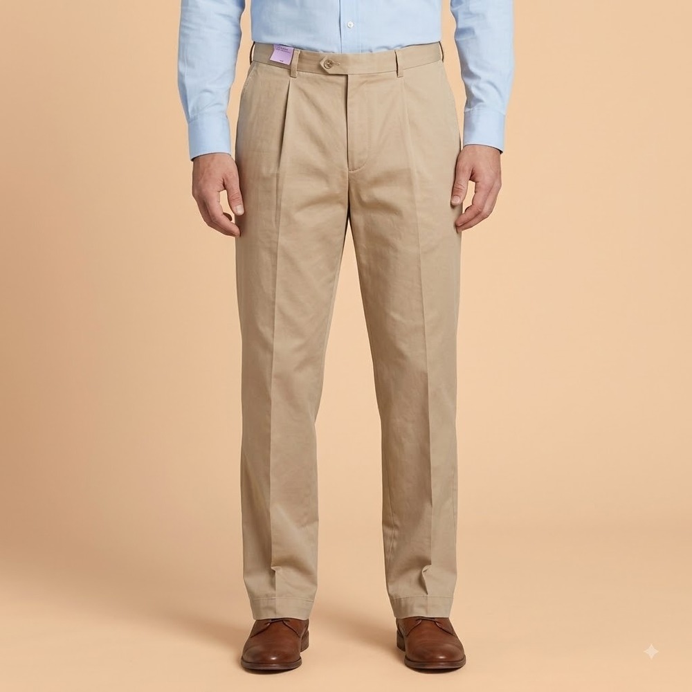 Nordstrom Men's Dress Pants Khaki Smartcare Wrinkle Free 40x32‎